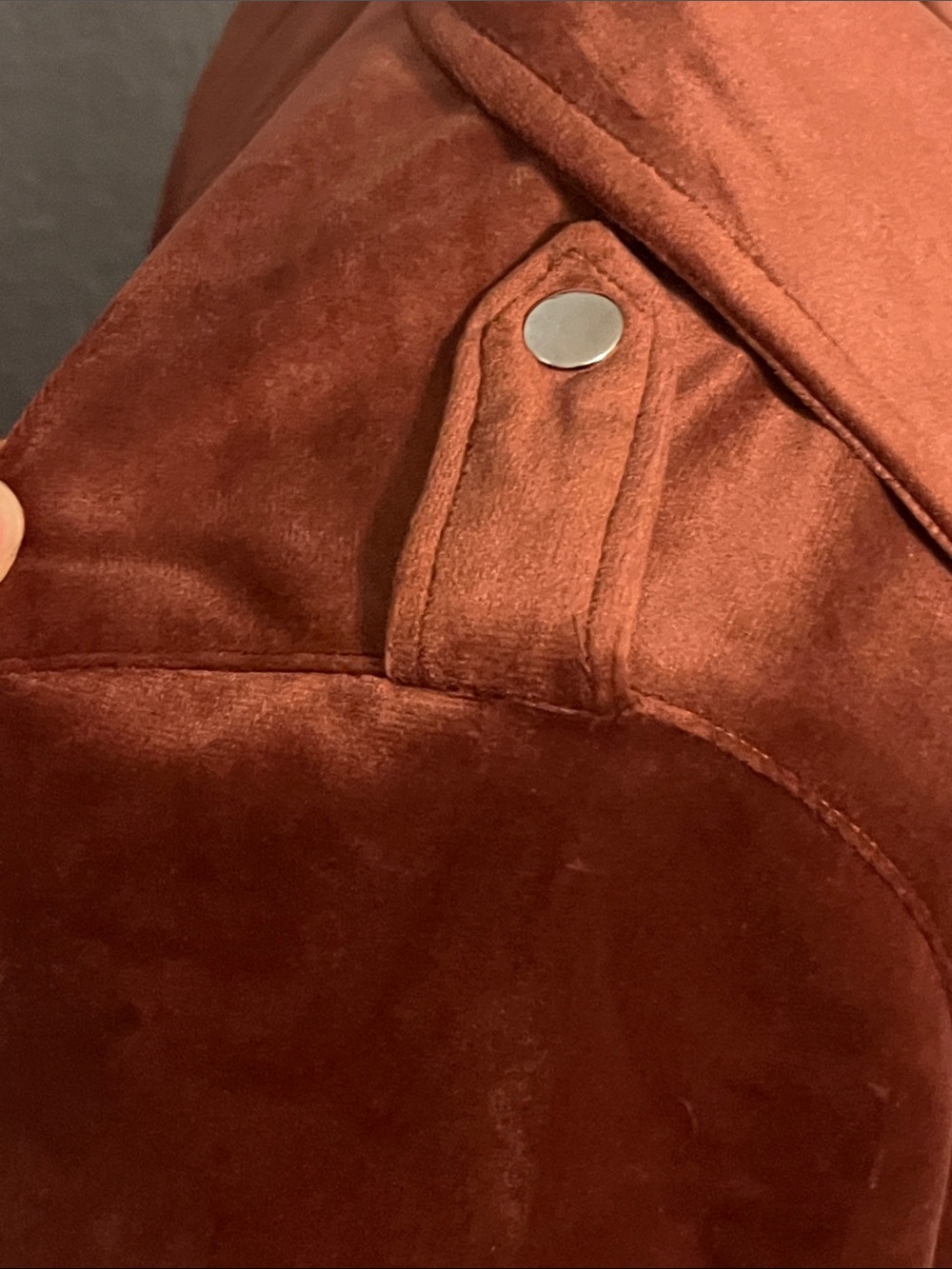 Women’s velvet Jacket - Rust Brown - Picture 4 of 6